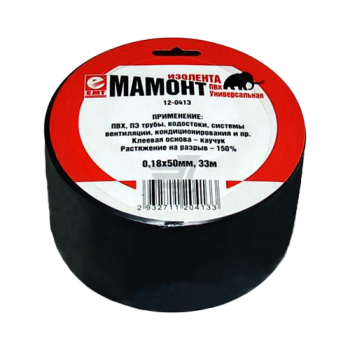 Чорна ізолента із ПВХ "Мамонт" 0,18х50 мм (33 м)