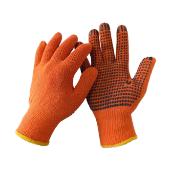 Оранжевые рабочие рукавицы ХБ